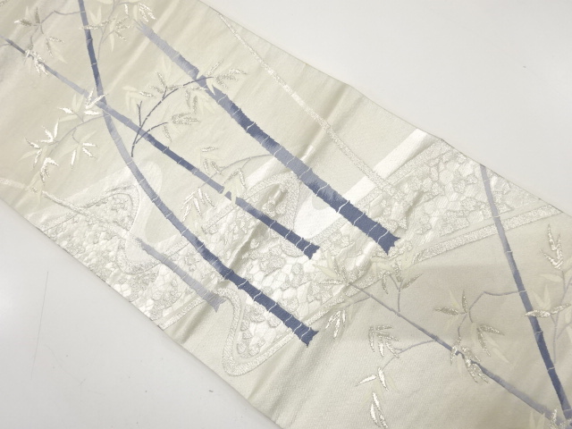 JAPANESE KIMONO / ANTIQUE KIMONO / SILK / WOVEN BAMBOO GROVE